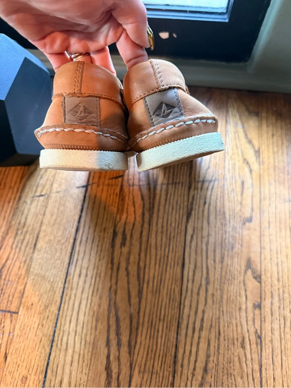 Sperry Top-Sider Men’s 11 M Tan Leather 2-Eye Boat Shoes Loafers